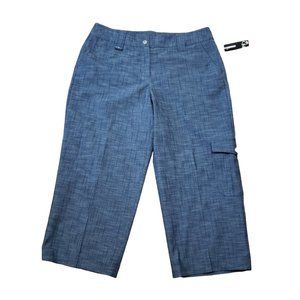 New Directions Women's Cargo Pocket Gray Capri Pants Size 10 NWT